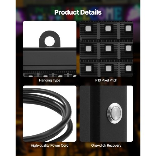 52x8 in Programmable LED Sign Digital Scrolling Display Board P10 Full ...