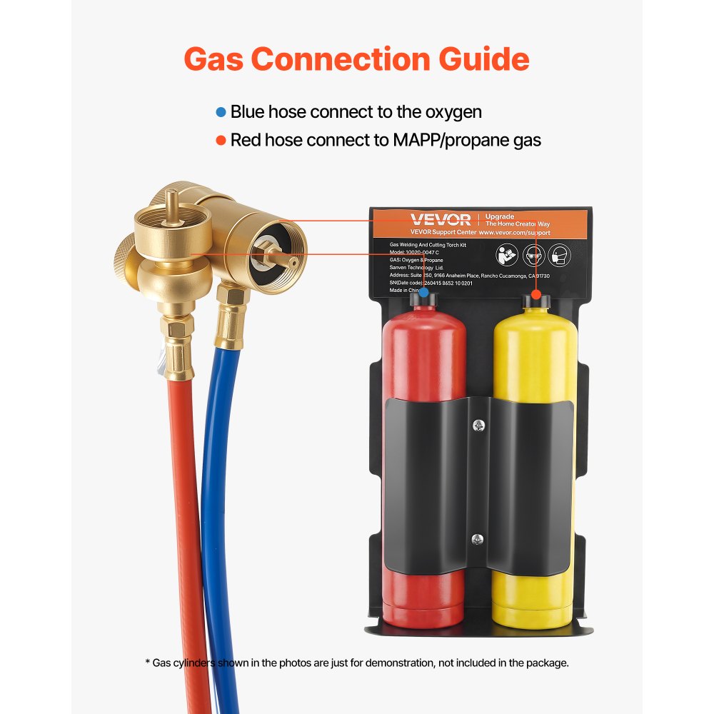 VEVOR Oxygen Propane Torch Kit, Brass Welding Torch for Oxygen MAPP Gas ...