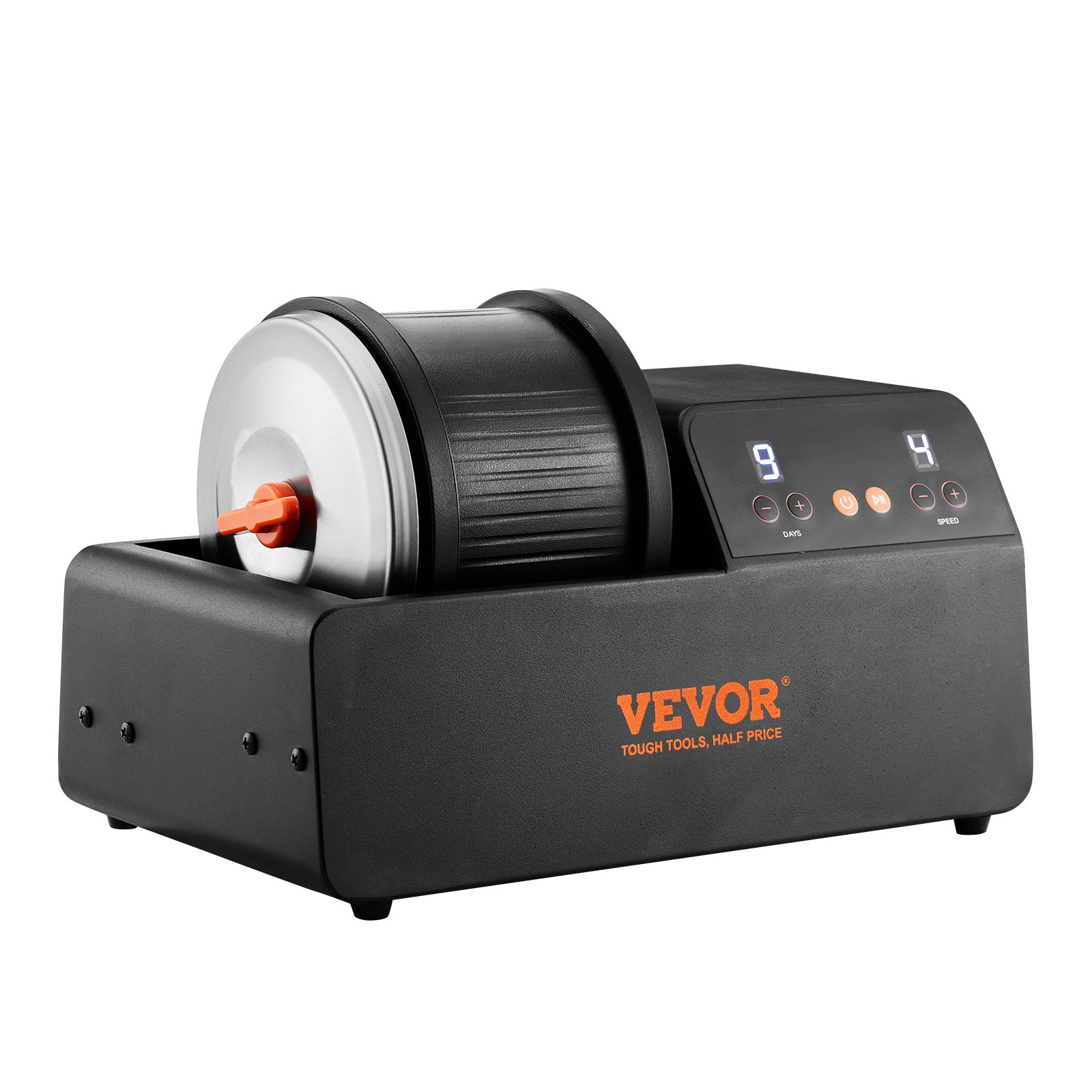 VEVOR 3LB Direct Drive Rock Tumbler Kit - 4-Speed, 9-Day Timer, With Gemstones & Grits, STEM Gift For Adults/Kids