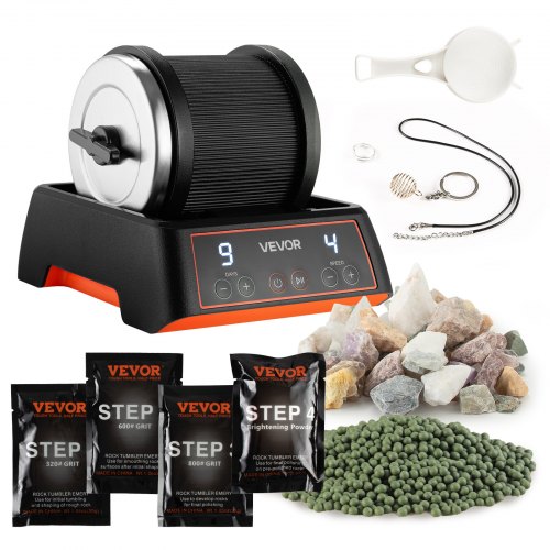 VEVOR Rock Tumbler Kit, 2 lbs Rock Polishing Kit, 4 Speed Settings