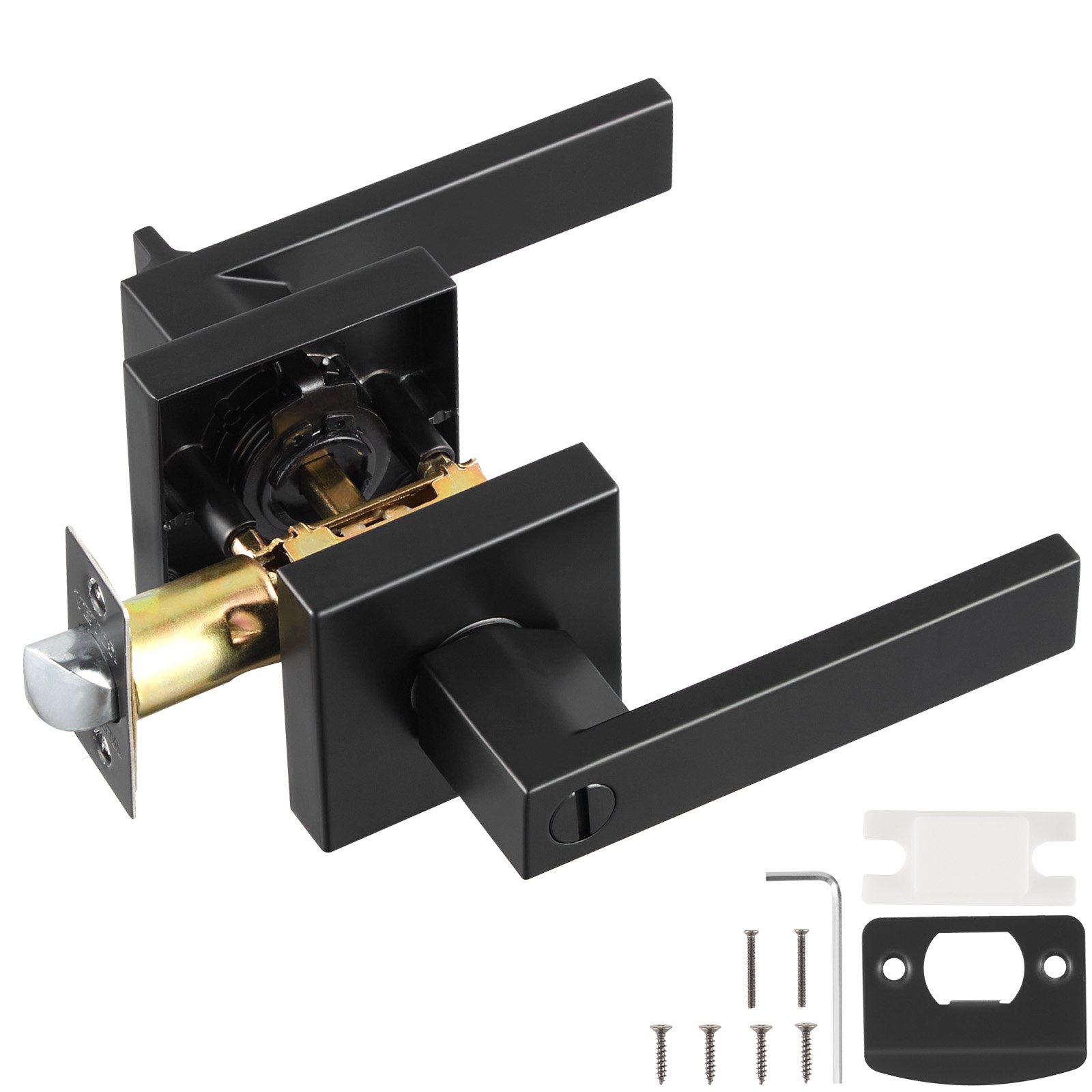 Panel Handle Rotation Arrow VEVOR Black Privacy Door Handle – 1 Pack, 45° Rotation
