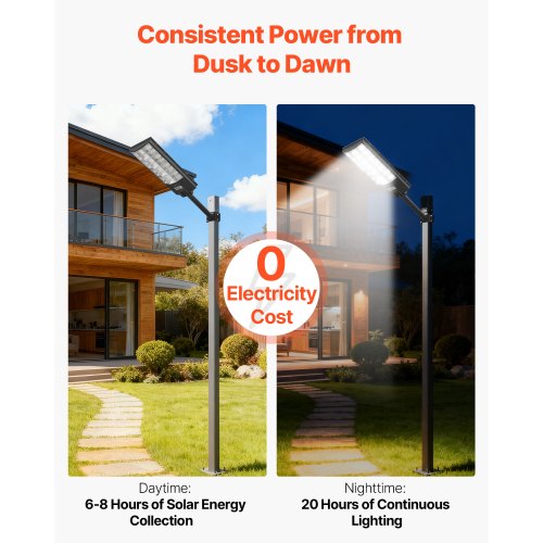 VEVOR Solar Powered Street Lights with Motion Sensor - 8000W