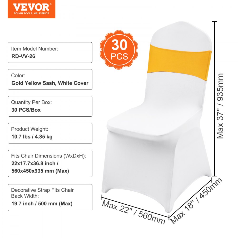 VEVOR Stretch Spandex Folding Chair Covers, Universal Fitted Chair ...