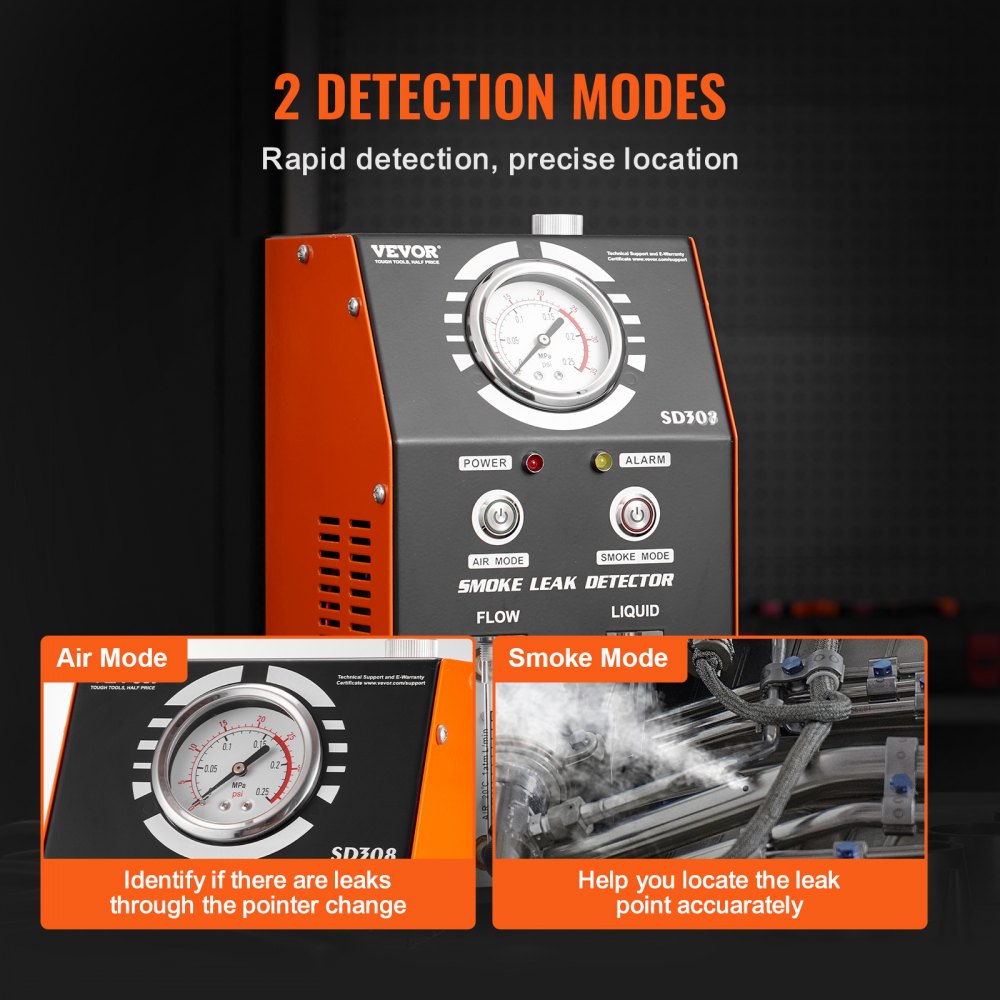 VEVOR Automotive Smoke Machine EVAP Vacuum Leak Detector with Built-in ...