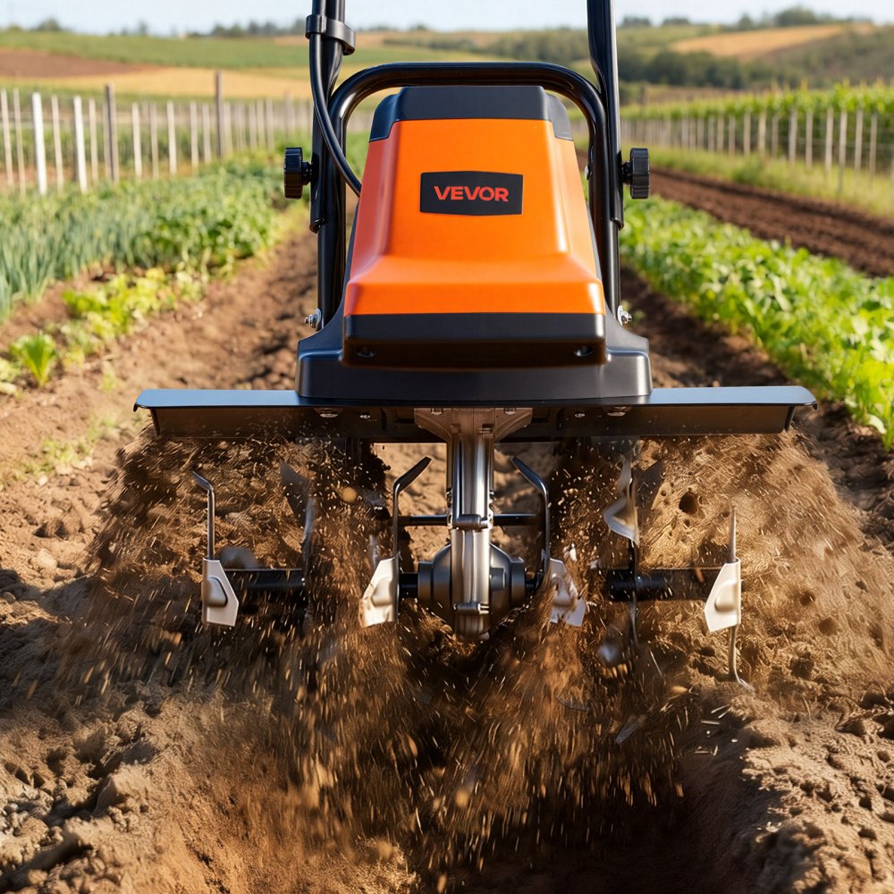 VEVOR Corded Electric Tiller, 18 Inch Tilling Width Garden Rototiller ...