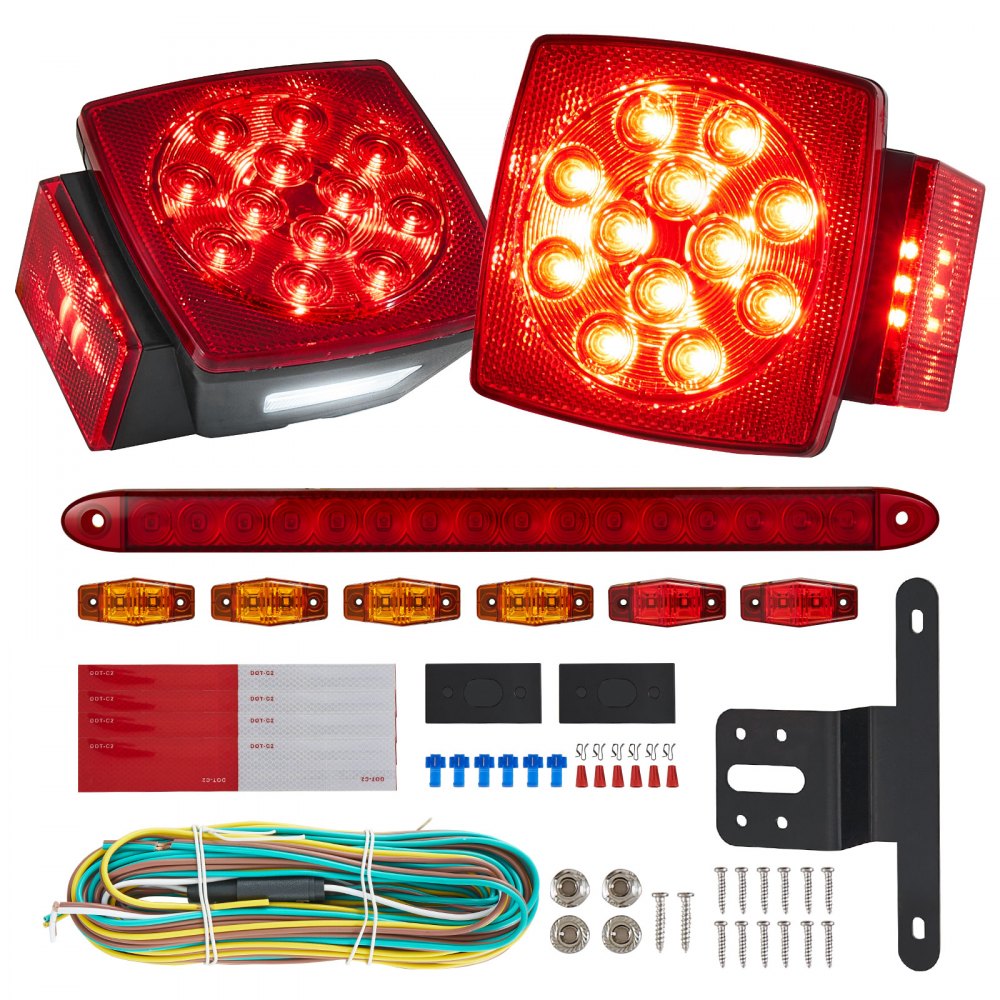 Tail Light Rv Protection VEVOR Trailer Lights, 12V LED Trailer Tail Lights Kit with Stop Brake ...