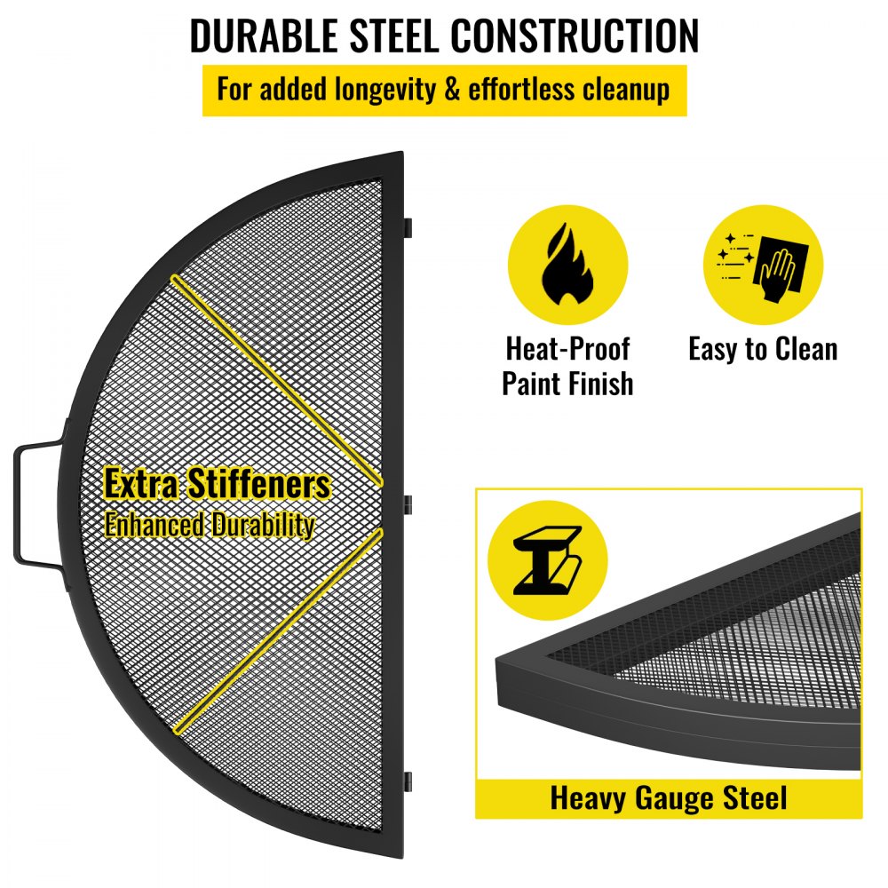 VEVOR Fire Pit Cooking Grate 30 Inch, Foldable Round Cooking Grill