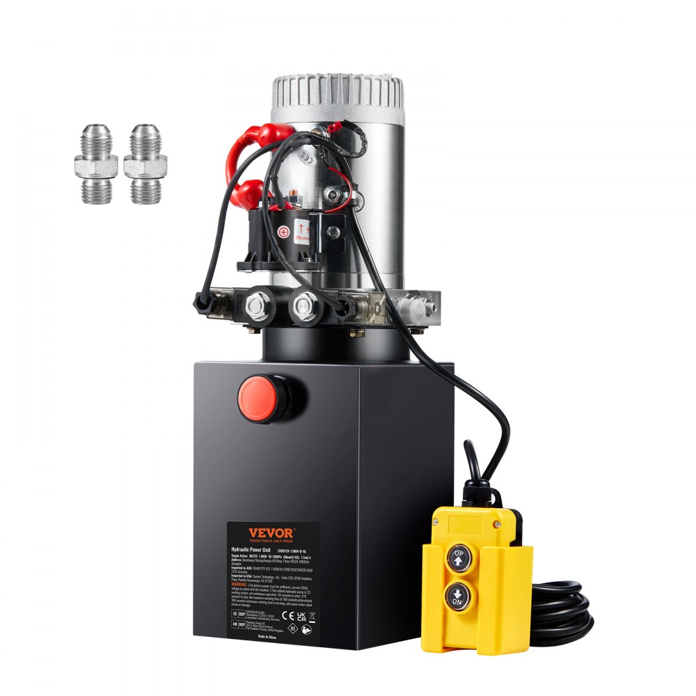 VEVOR Hydraulic Pump 6 Quart Double Acting Dump Trailer Pump Power Unit
