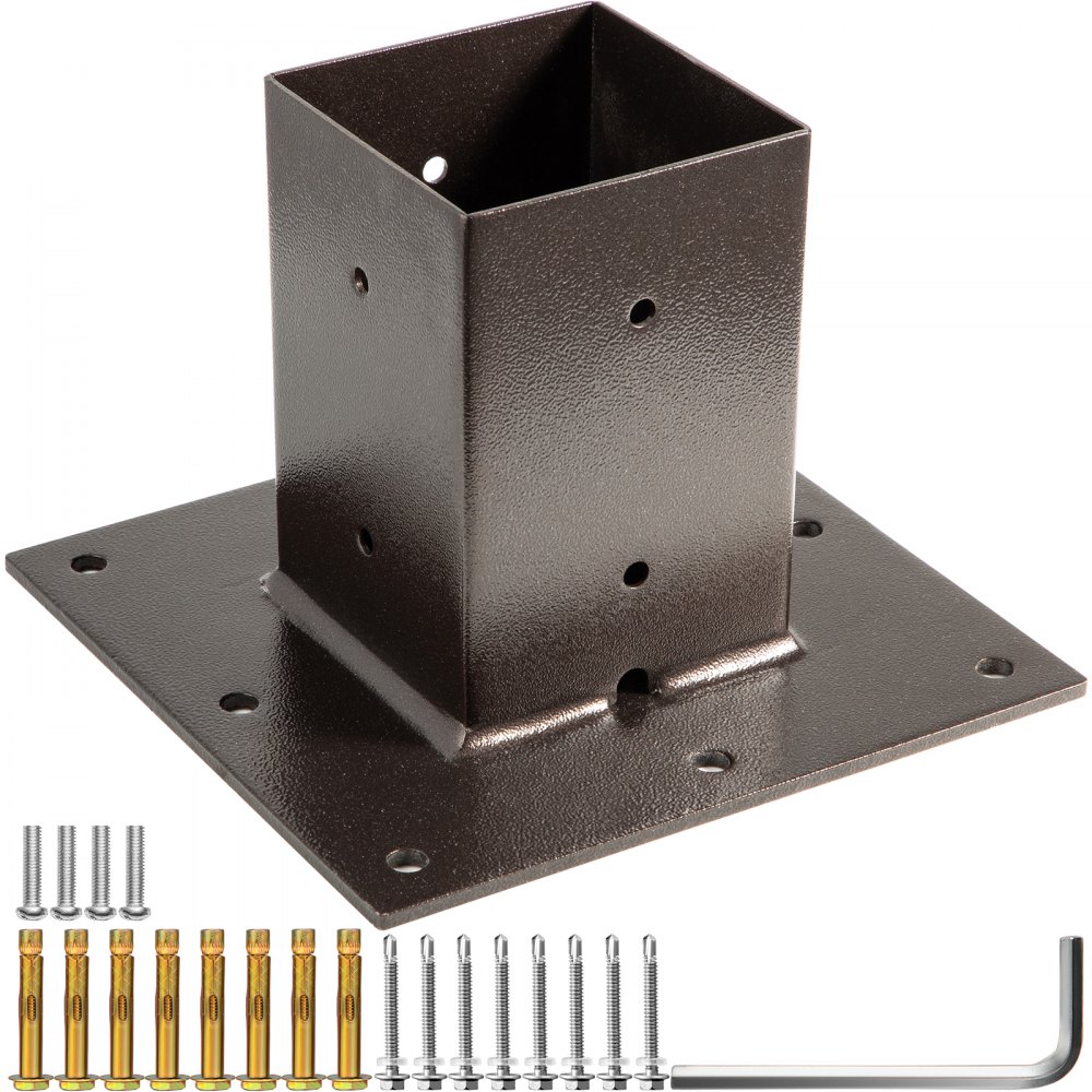 VEVOR Post Base, 4"x4" Mailbox Base Plate, Bronze PowderCoated Fence