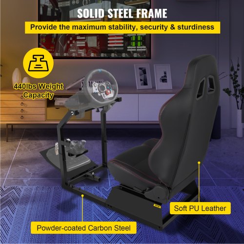 VEVOR Racing Simulator Cockpit Gaming Chair W/ Steering Wheel Stand For ...