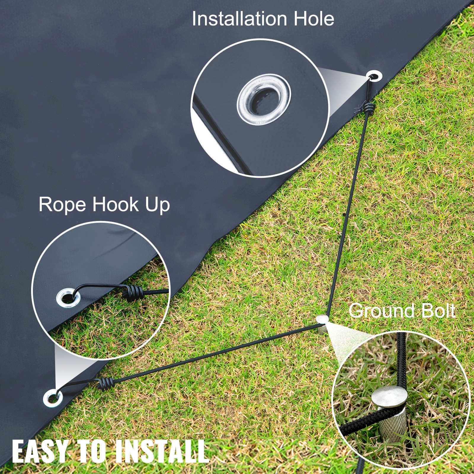 VEVOR VEVOR Pool Safety Cover, 13x23 ft Inground Pool Cover, Charcoal