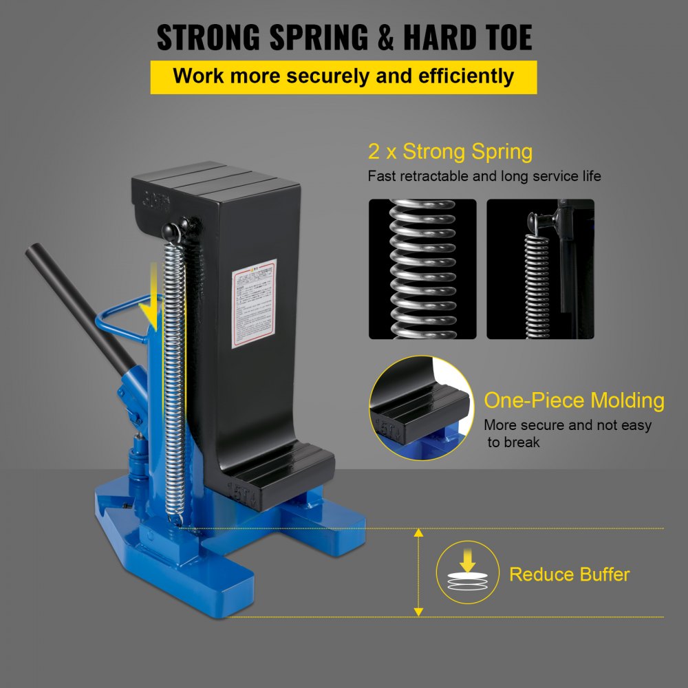 VEVOR Hydraulic Toe Jack, 15 Ton On Toe Toe Jack Lift, 30 Ton On Top Lift Capacity Machine Jack