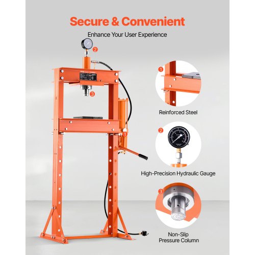 VEVOR 20-Ton Hydraulic Press - 9 Height Setting