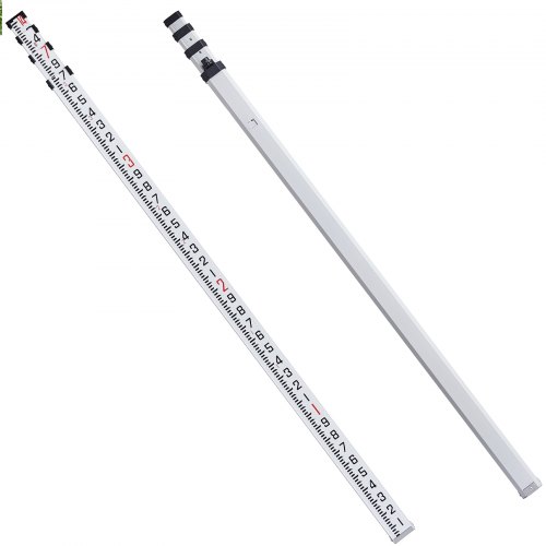 VEVOR Aluminum Grade Rod, 14-Feet/10ths 6 Sections Telescopic Measuring ...