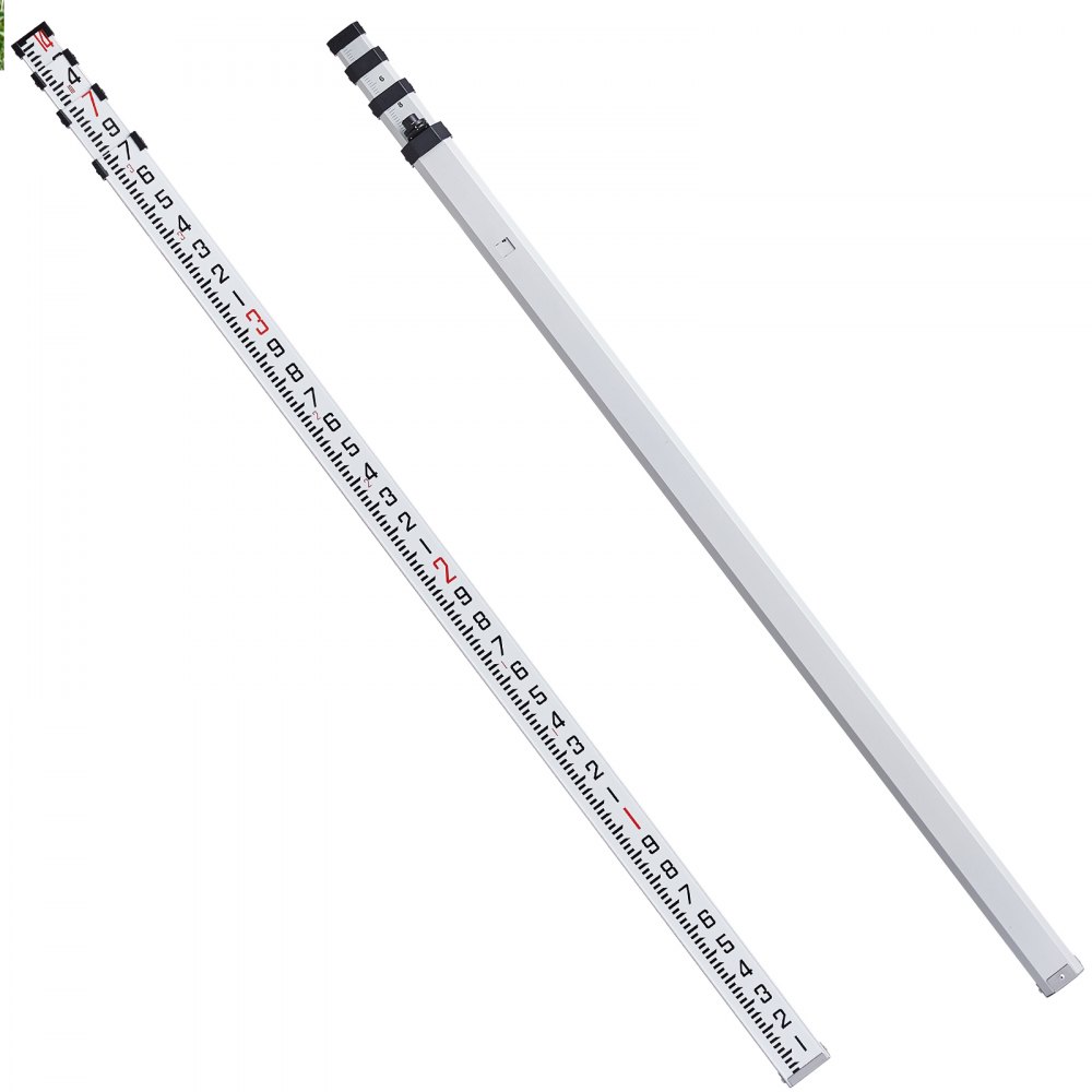 VEVOR Aluminum Grade Rod, 14-Feet/10ths 6 Sections Telescopic Measuring ...