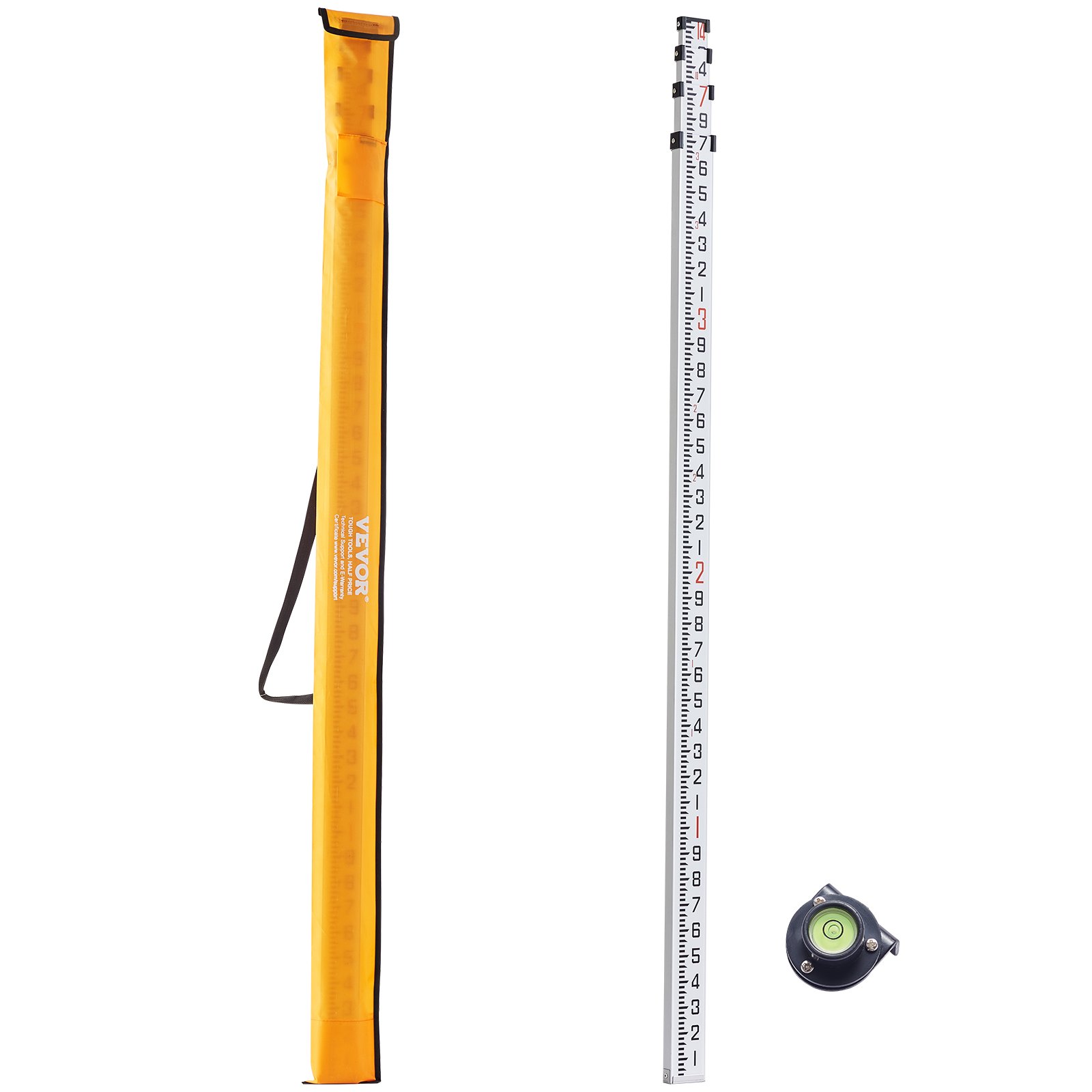 Messureing Rod VEVOR Aluminum Grade Rod, 14-Feet/10ths 6 Sections Telescopic Measuring ...