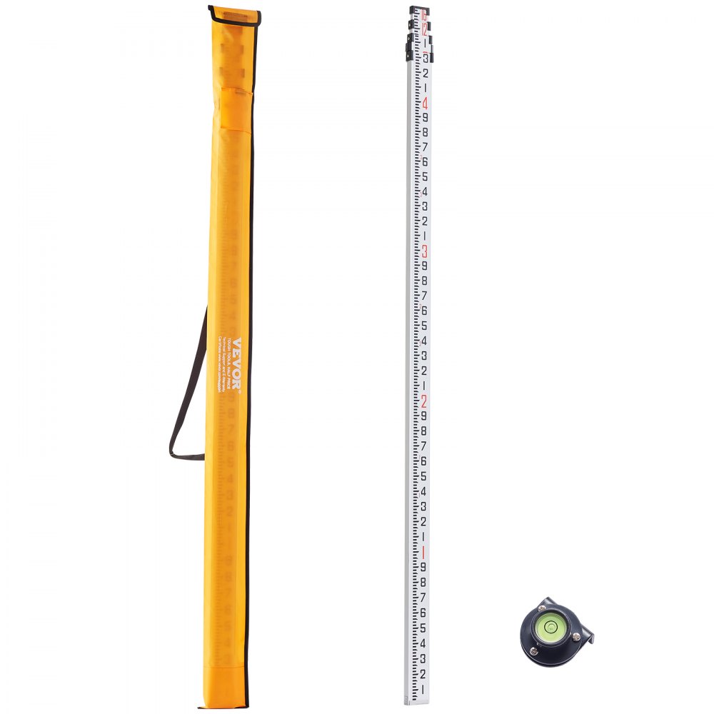 VEVOR Aluminum Grade Rod, 16-Feet/10ths 4 Sections Telescopic Measuring ...