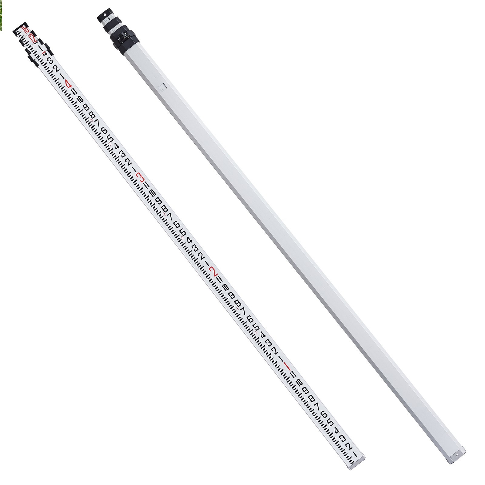 VEVOR Aluminum Grade Rod, 16-Feet/8ths 4 Sections Telescopic Measuring ...