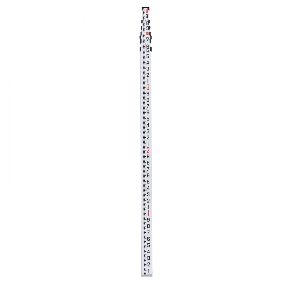 VEVOR Aluminum Grade Rod, 20-Feet/10ths 6 Sections Telescopic Measuring ...