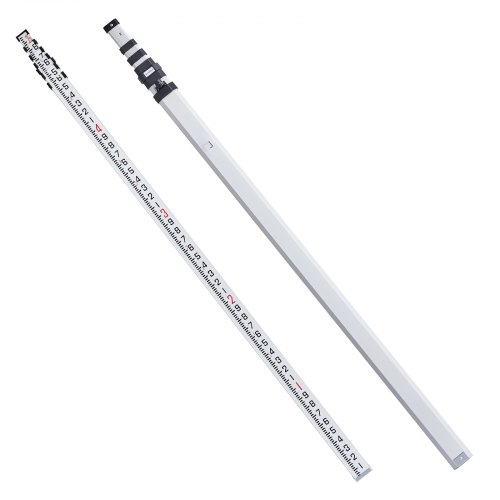 VEVOR Measuring Rod 25-Feet/10ths 6 Sections Telescopic Grade Rod 1 ...