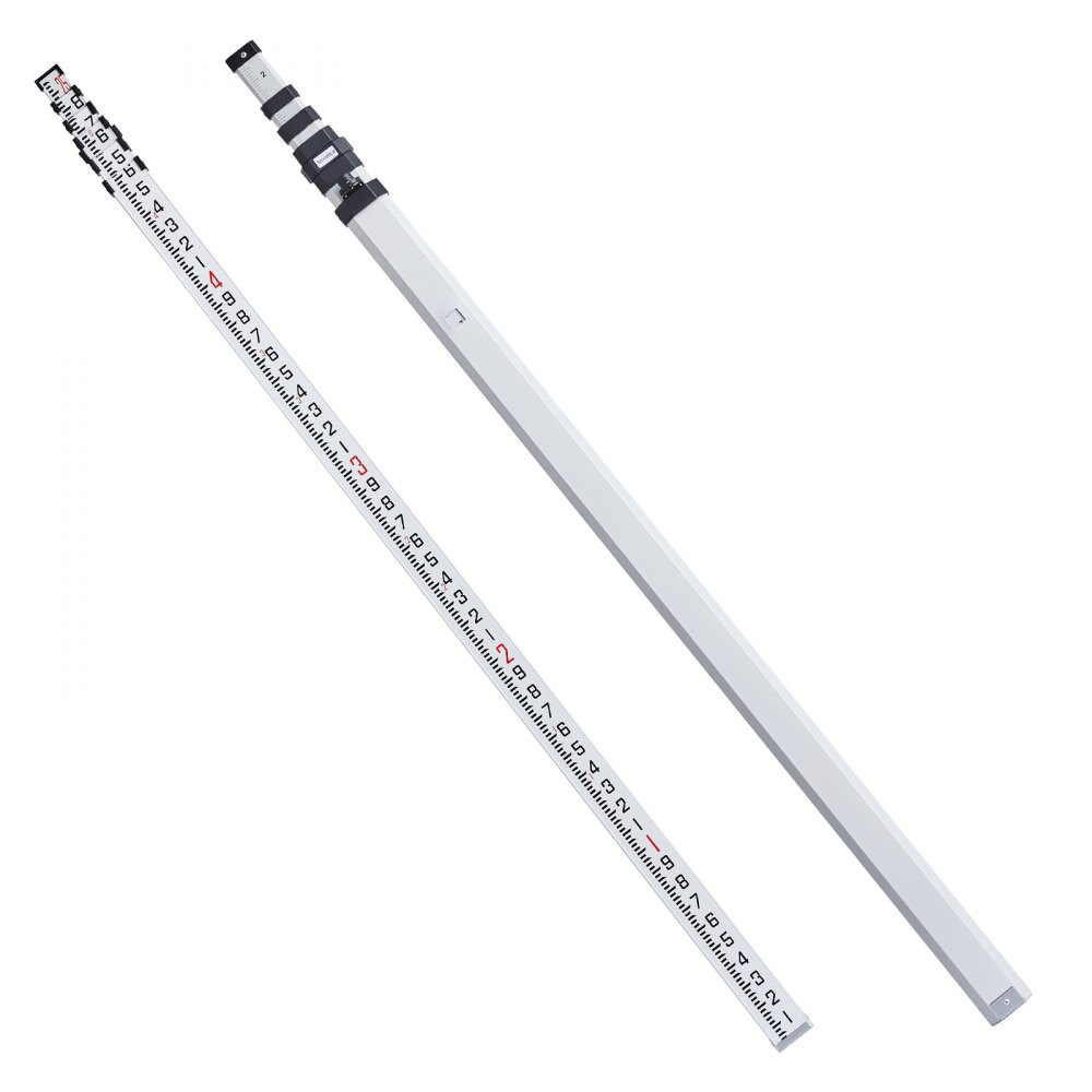 Trust Rod Ruler VEVOR Aluminum Grade Rod, 25-Feet/10ths 6 Sections Telescopic Measuring ...
