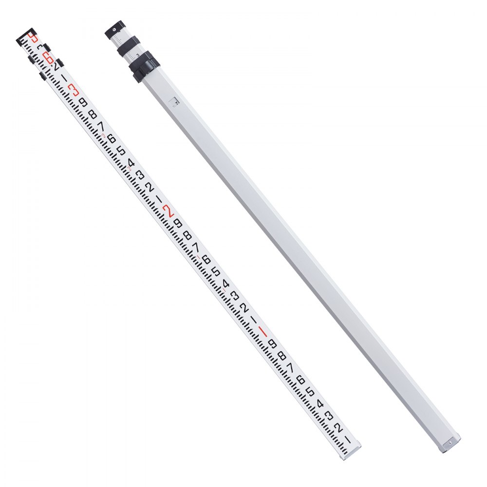 Messureing Rod VEVOR Aluminum Grade Rod, 9-Feet/10ths 3 Sections Telescopic Measuring ...