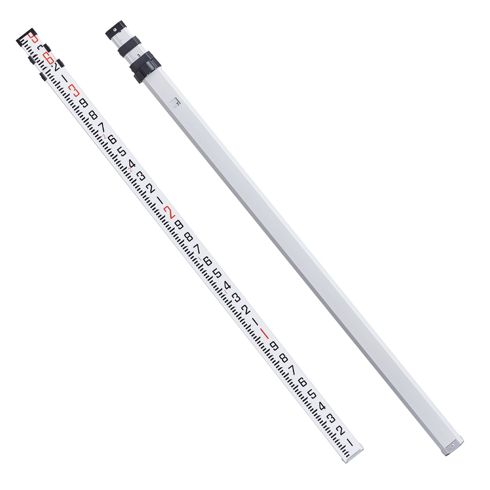 Meter Rod VEVOR Aluminum Grade Rod, 9-Feet/10ths 3 Sections Telescopic Measuring ...