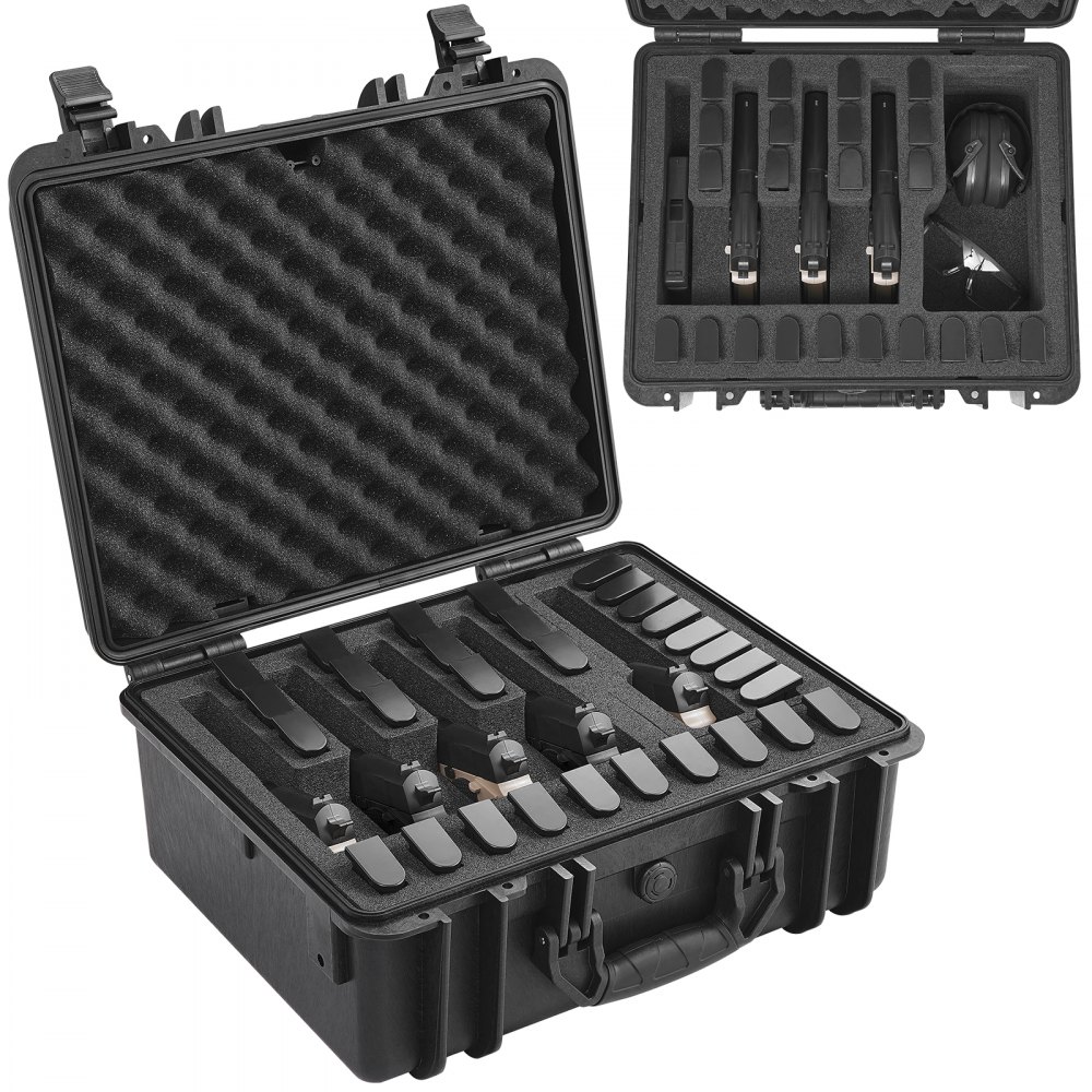 VEVOR 5 Gun Case – IP67 Waterproof, 18.9×16.3×8.5 Inches