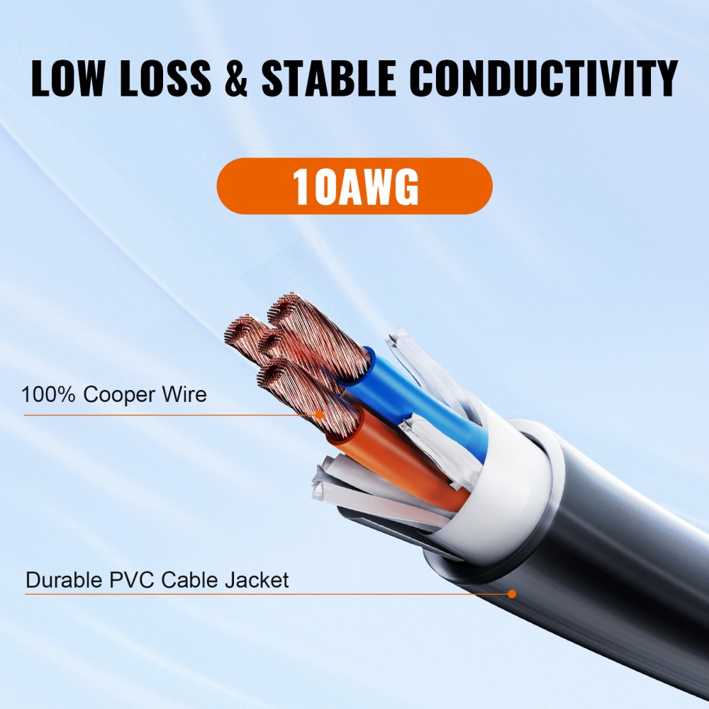 VEVOR 25 ft RV Extension Cord, 30 Amp, Heavy Duty STW RV Power Cord ...