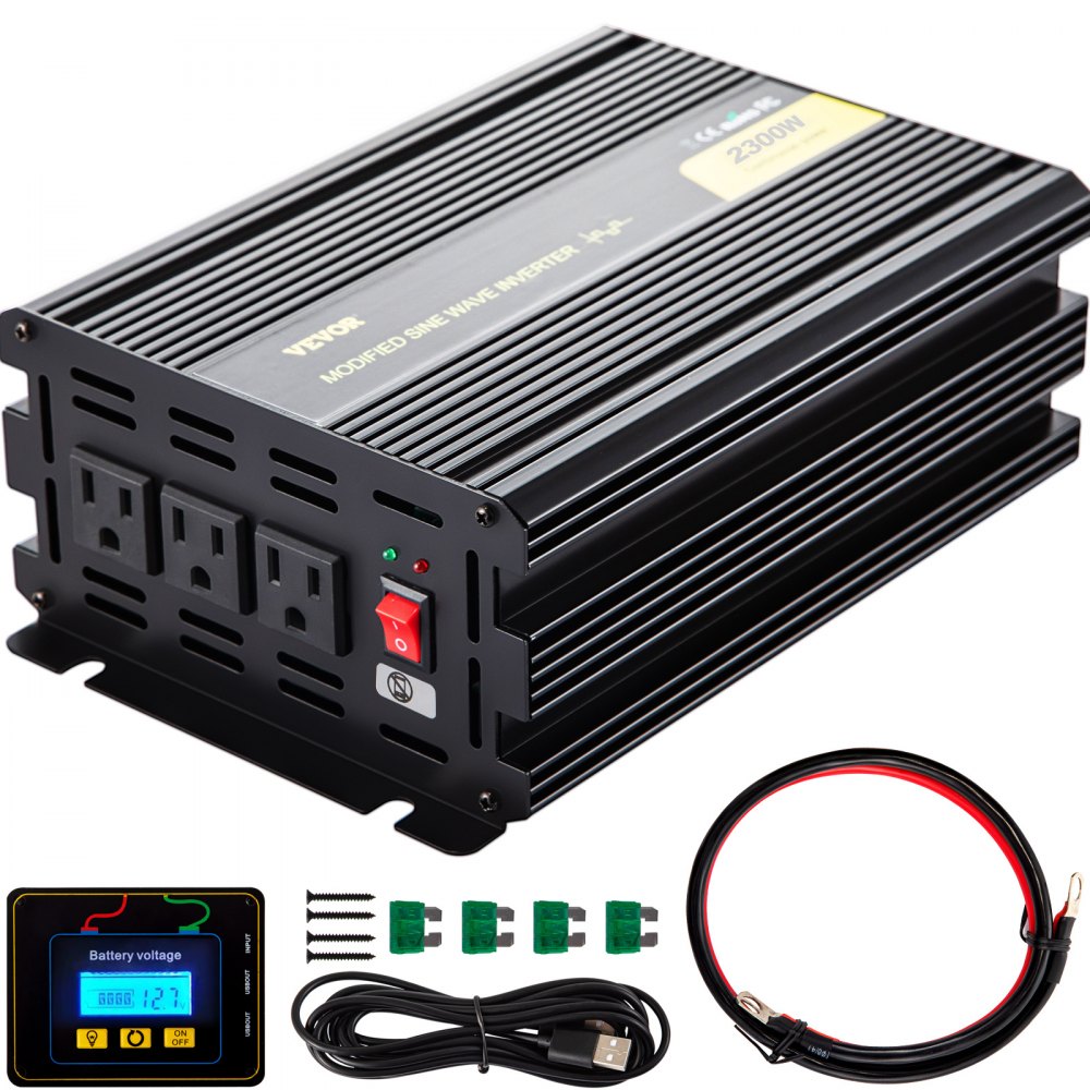 VEVOR Power Inverter, 2300W Modified Sine Wave Inverter, DC 24V to