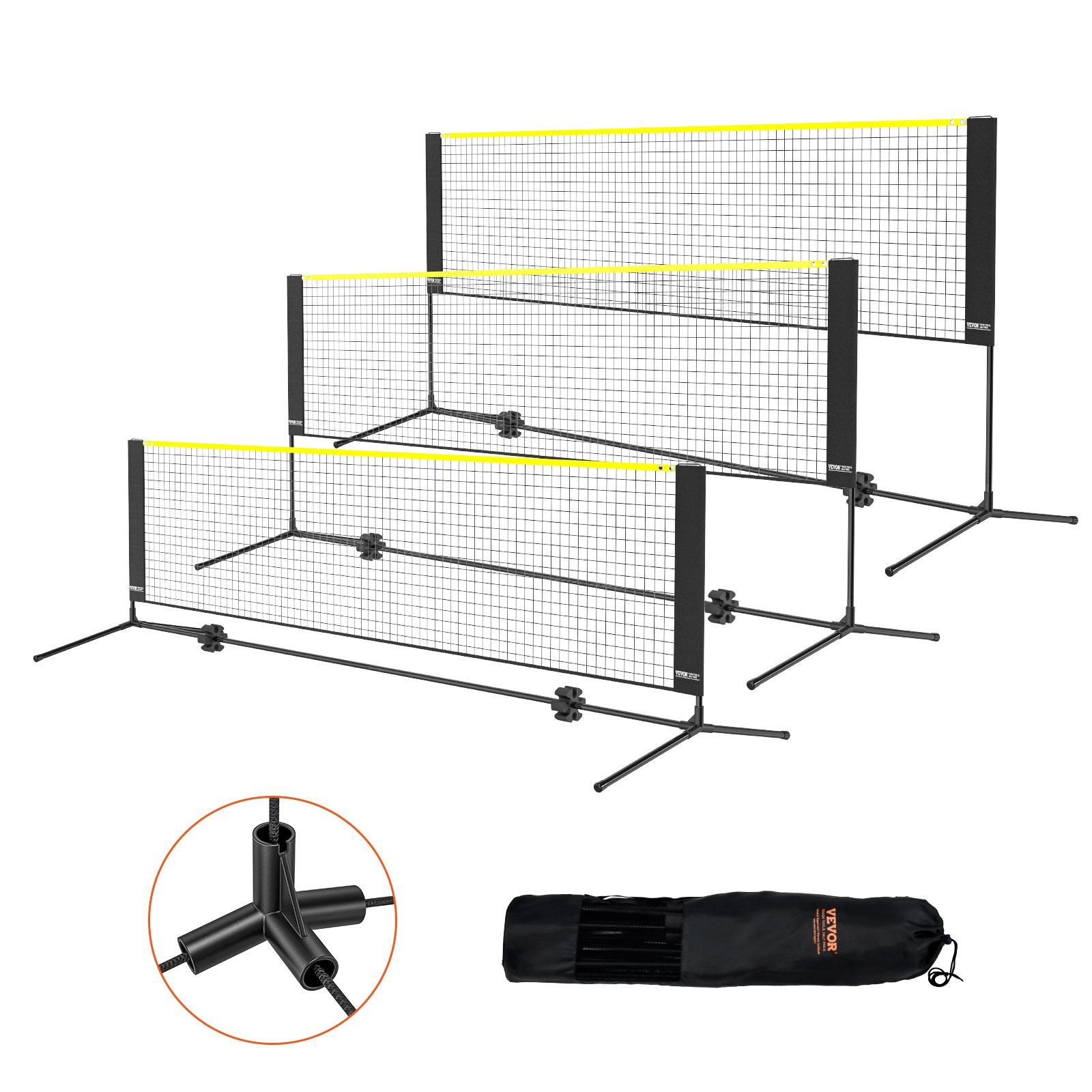 VEVOR Badminton Net, Height Adjustable Volleyball Net, 10ft Wide ...