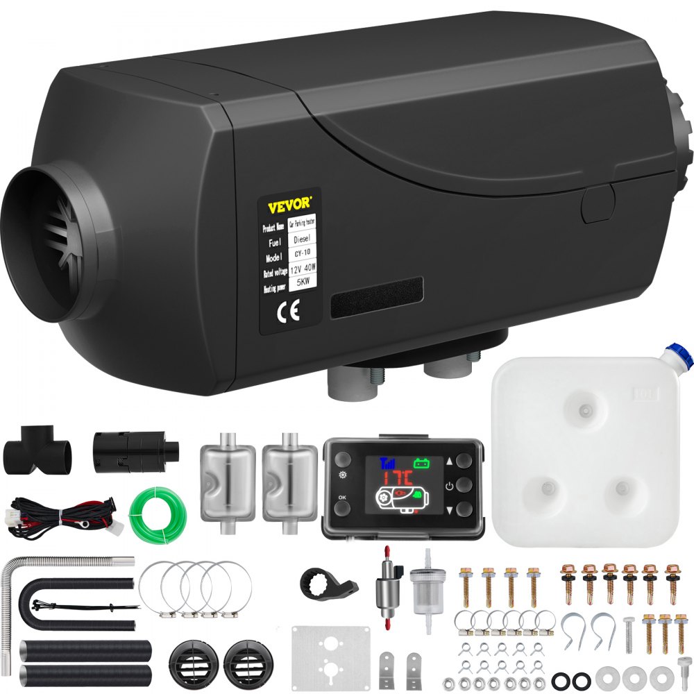 Calentador de aire di sel VEVOR de 5 KW calentador de estacionamiento di sel de 12 V silenciadores dobles calentador di sel de 5 KW con termostato LCD para caravana autob s remolque autocaravana