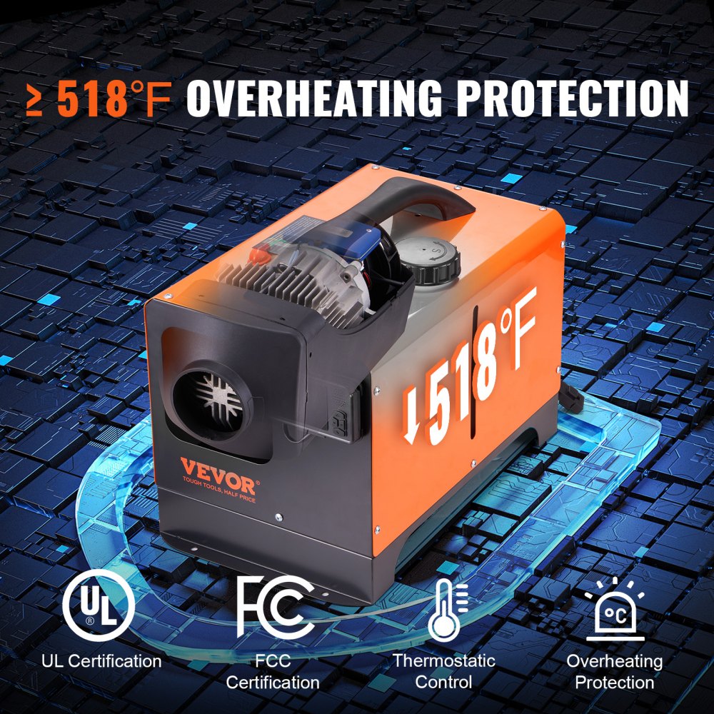 VEVOR Diesel Air Heater All-in-One 12V 8KW Bluetooth App LCD For - Foto 10