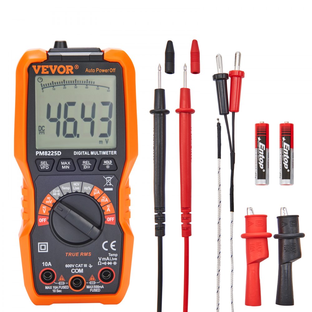 VEVOR Digital Multimeter, 6000 Counts, Multimeter Tester DC AC ...
