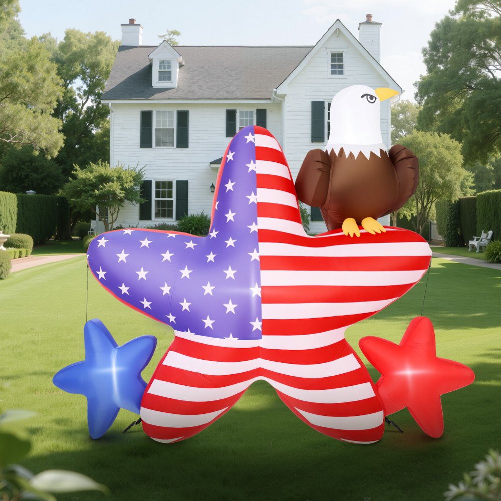 VEVOR 4.82 ft Patriotic Inflatable Decoration, Fourth of July Blow Up ...