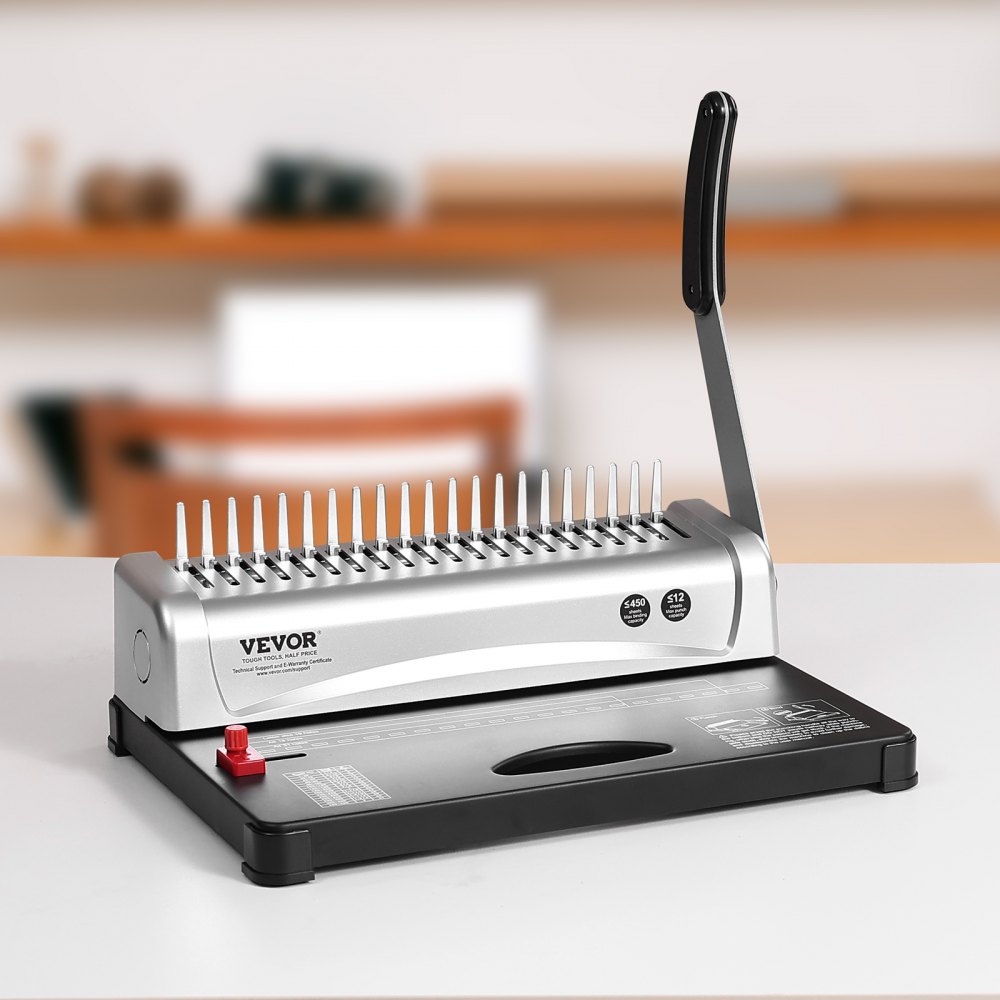 VEVOR Binding Machine, Comb Binding Machine 21-Holes Binding 450 Sheets ...