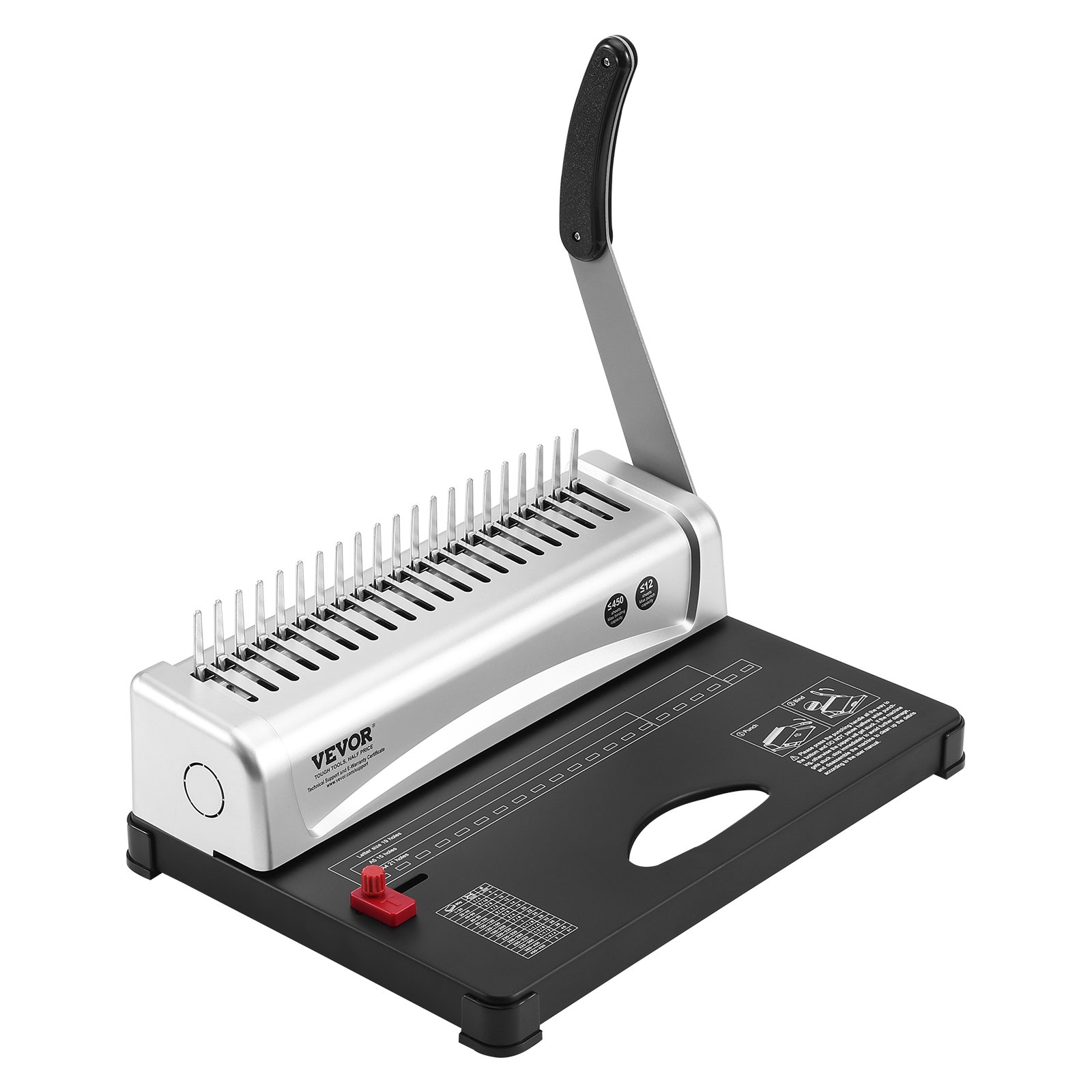VEVOR Binding Machine, Comb Binding Machine 21-Holes Binding 450 Sheets ...