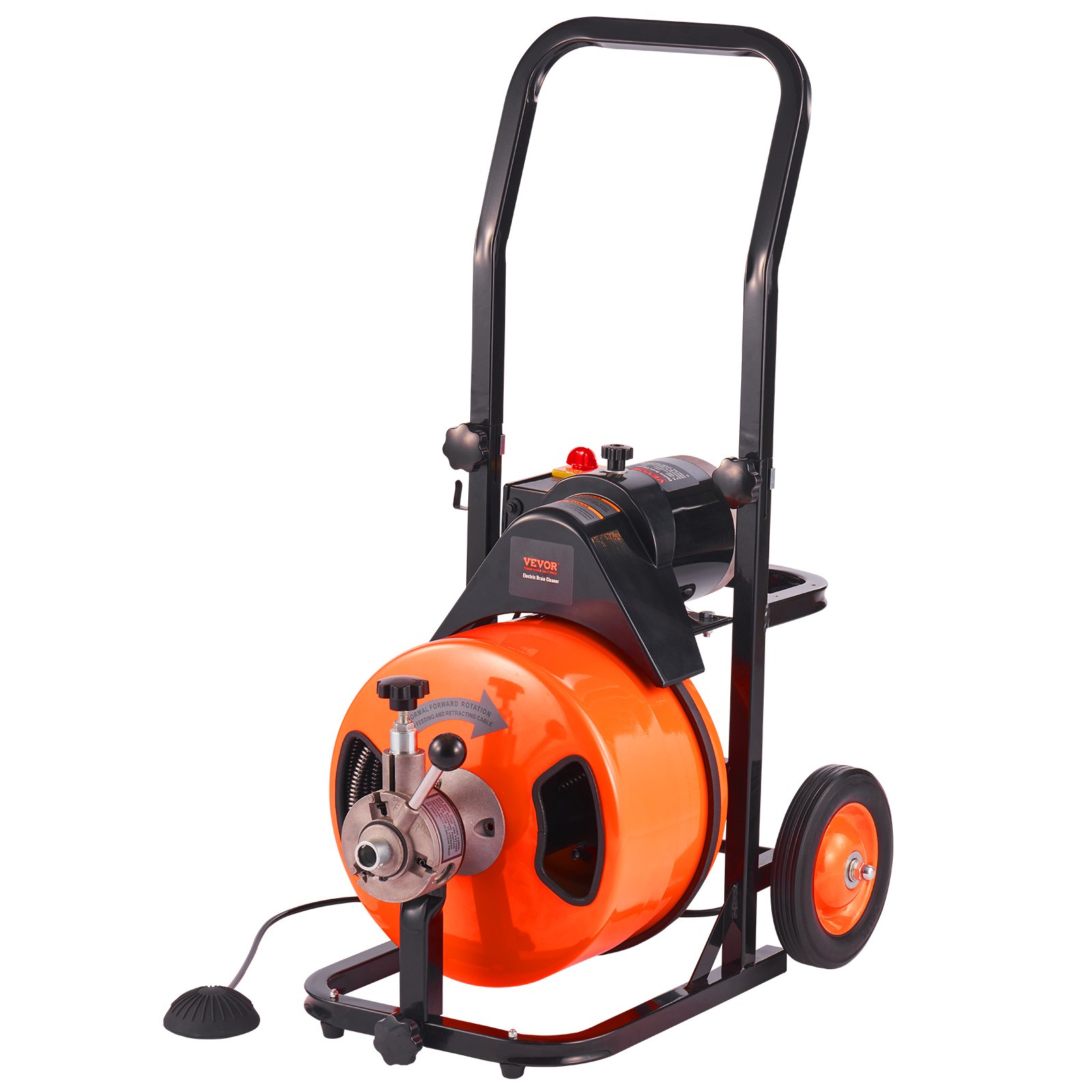 VEVOR Drain Cleaner Machine 50 FT X 3/8 Inch, Sewer Snake Machine Auto Feed, Drain Cleaning