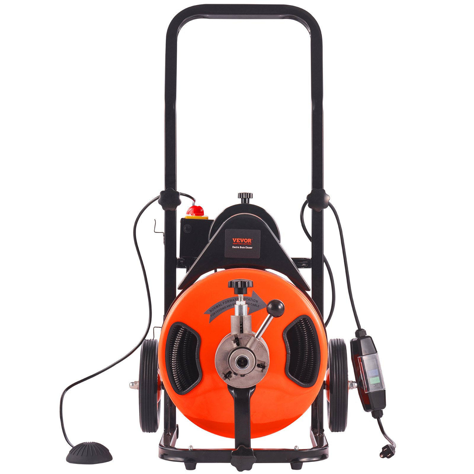 VEVOR Drain Cleaner Machine 50 FT X 3/8 Inch, Sewer Snake Machine Auto