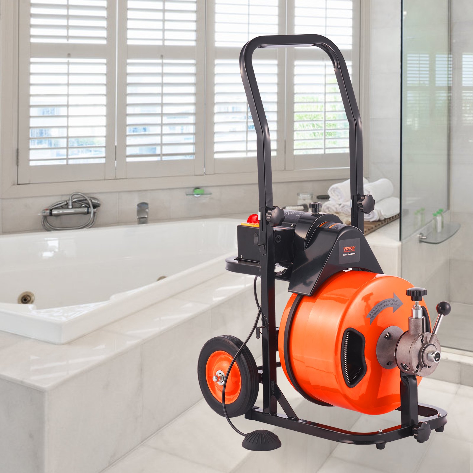 VEVOR Drain Cleaner Machine 50Ft x 1/2 Inch, Sewer Snake Machine Auto