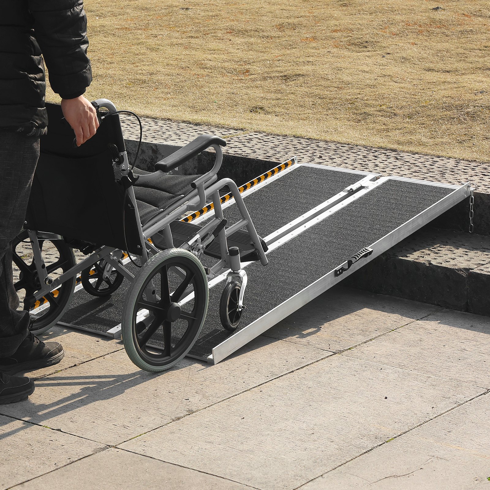 Temporary Handi Cap Ramp VEVOR Portable Wheelchair Ramp, 6 ft 800 lbs Capacity, Non-Slip ...