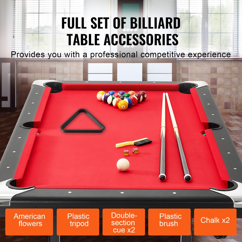 VEVOR Billiards Table, 6.3 ft Pool Table, Portable Foldable Space ...