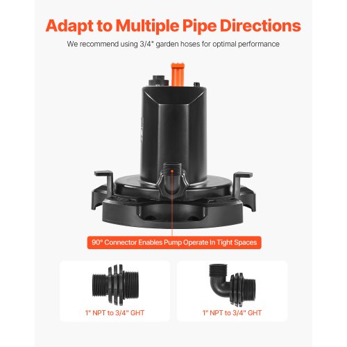 VEVOR Submersible Pool Cover Pump – 1/2 HP, 1575 GPH, 120V