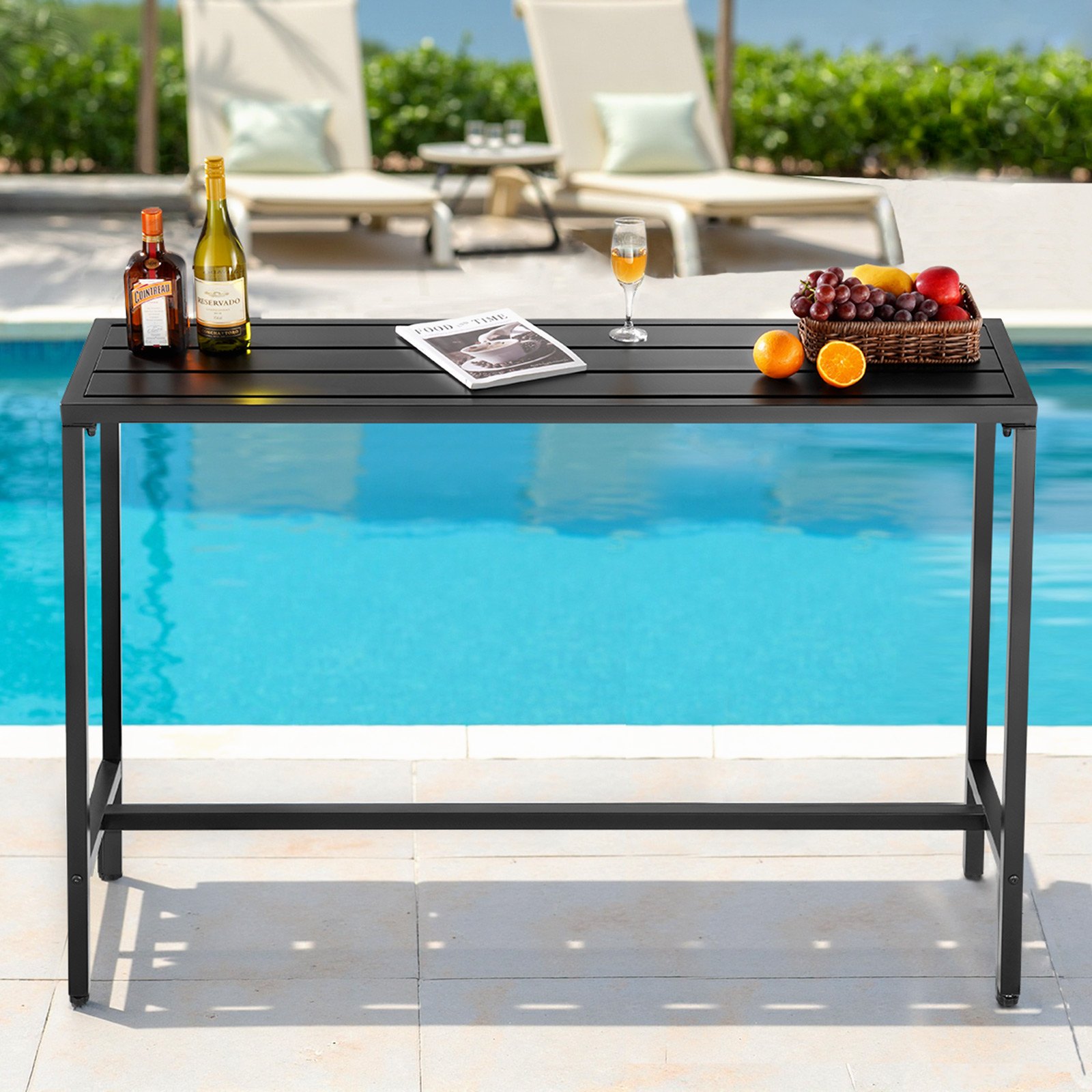 VEVOR Outdoor Metal Bar Table – 2-4 People, 39-Inch High