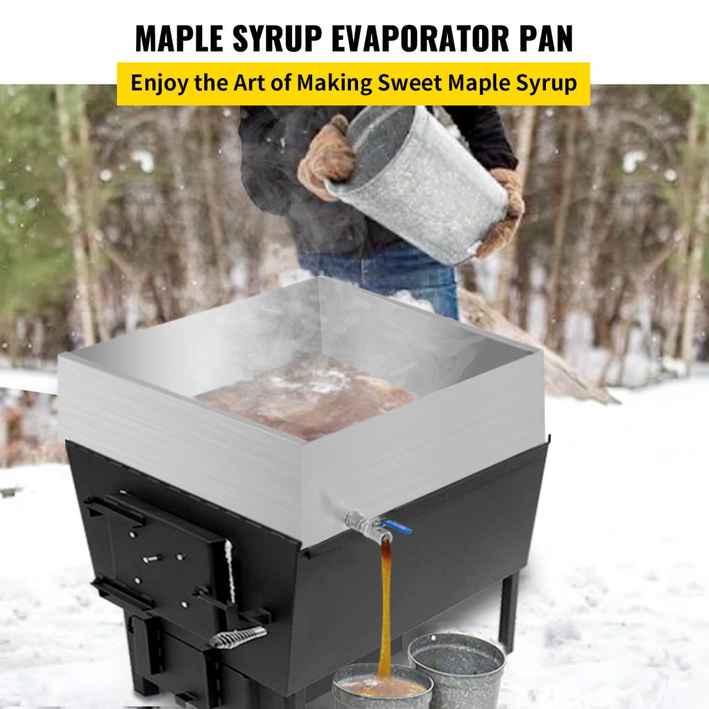 VEVOR Maple Syrup Evaporator Pan 24x24x7 Inch Stainless Steel Maple
