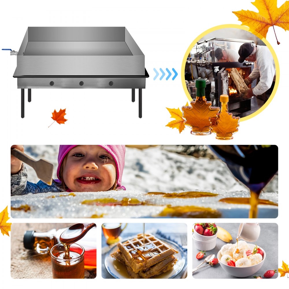 VEVOR Maple Syrup Evaporator Pan 36x24x6 Inch Stainless Steel Maple