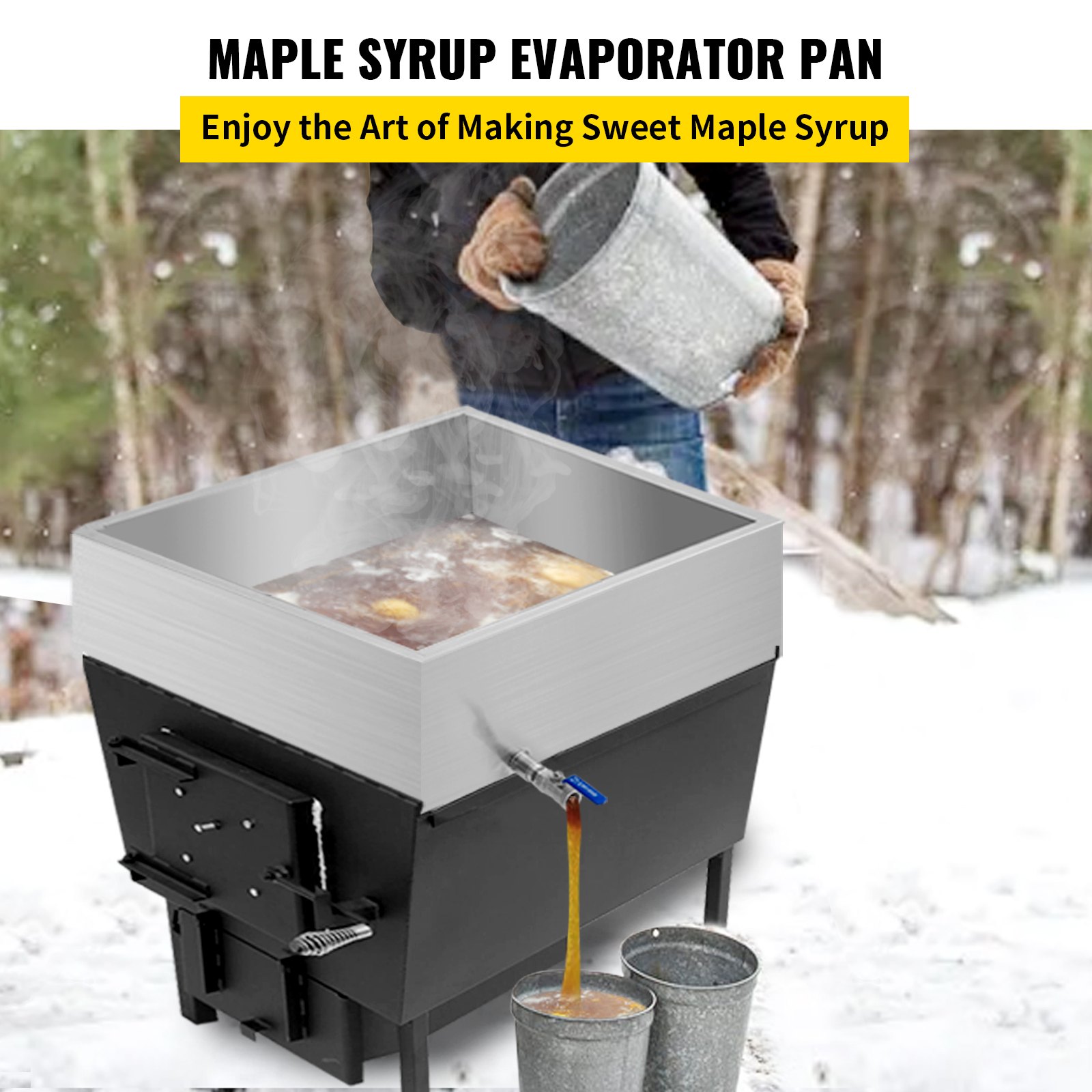 Maple Syrup Evaporator Pan W/drain 24