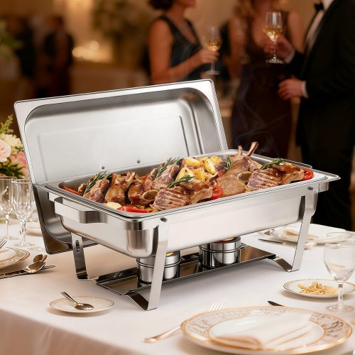 VEVOR Rectangle Chafing Dish, 9 Qt 2 Pack Stainless Steel Chafing