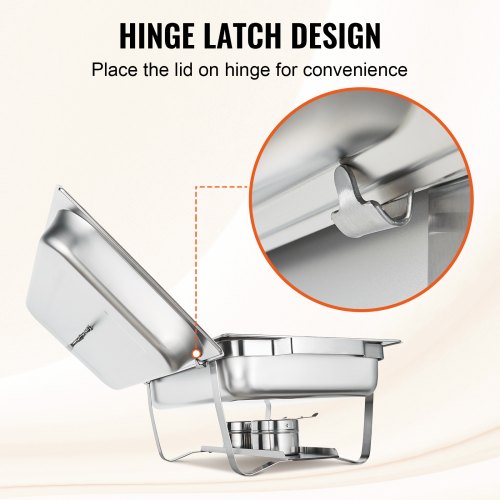 VEVOR 4-Pack Rectangle Chafing Dish Set with Full-Size 8Qt Pan