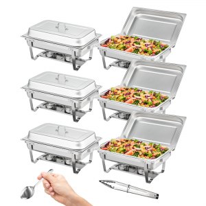 Chafing Dish Acciaio Inox Per Buffet - Contenitore Riscaldato Per Catering E Feste - Foto 7
